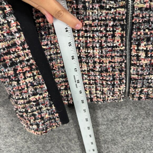 White House Black Market Jacket Women 4P Petite Black Full Zip Wool Collared - Picture 7 of 8